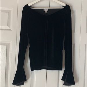 LOFT Black velvet top